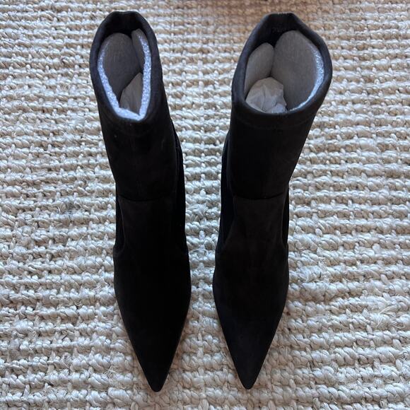 Stuart Weitzman 85 stretch bootie Brown Suede Sz 7.5B - Picture 6 of 7